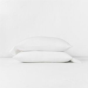 Standard Linen Blend Pillowcase Set White - Casaluna